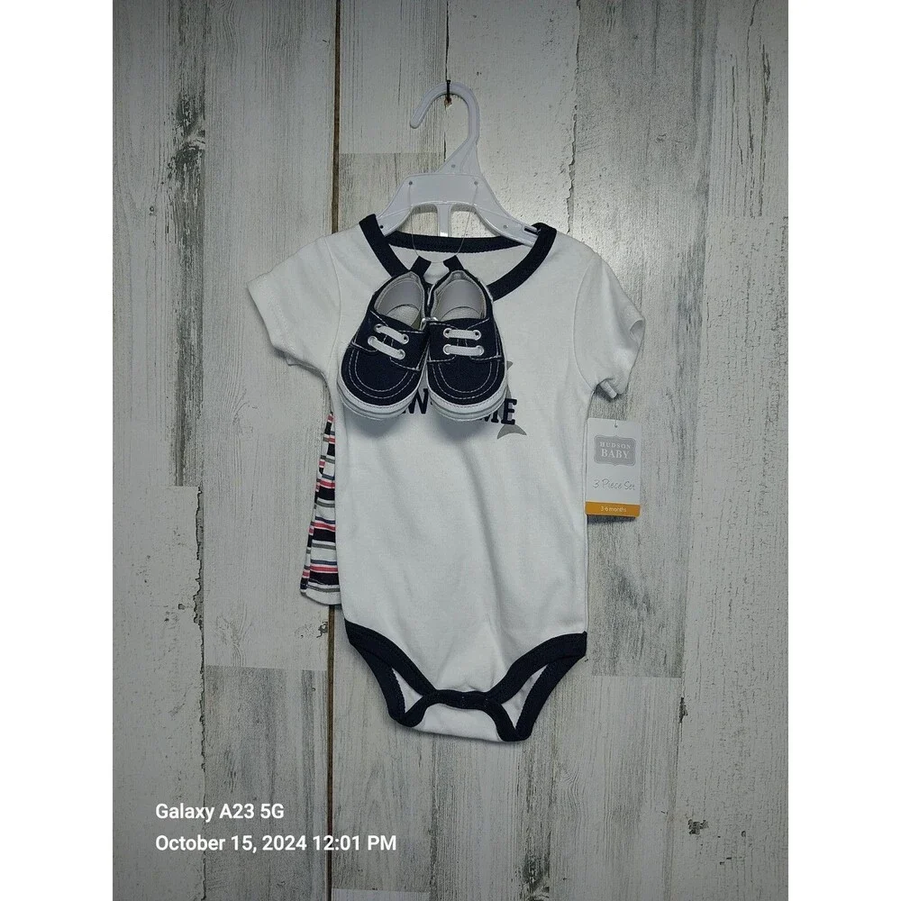 Hudson Baby Boy's 3-6 Months 3 Piece Set Shoes/Shorts/One piece